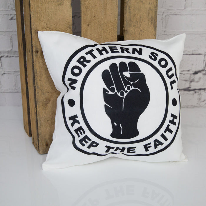 Northern Soul Print Cushion Cover - Retro 60s Mod Style - Keep The Faith - Ideal Gift for Dad Brother Uncle Grandad Music Fan Manchester