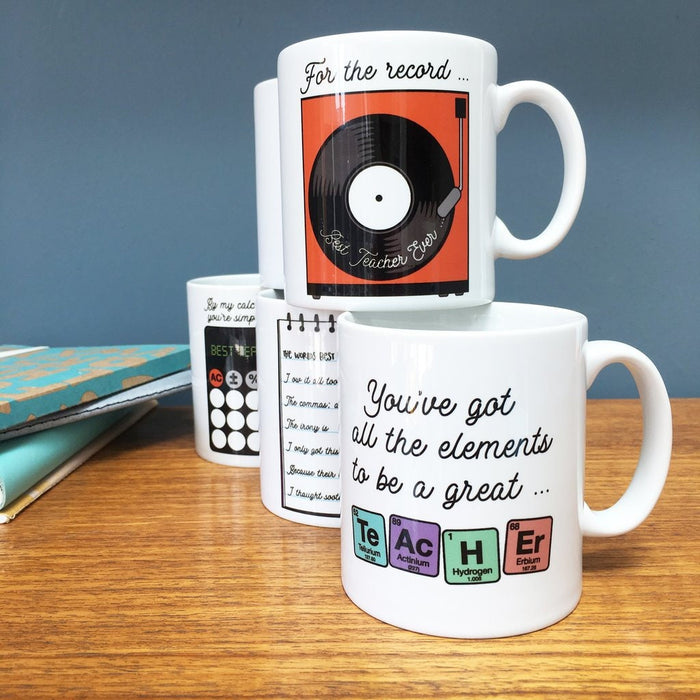 World's Best Maths Teacher Personalised Gift Mug Set - Funny Present | School leavers gift end of term Christmas mathematics lecturer tutor