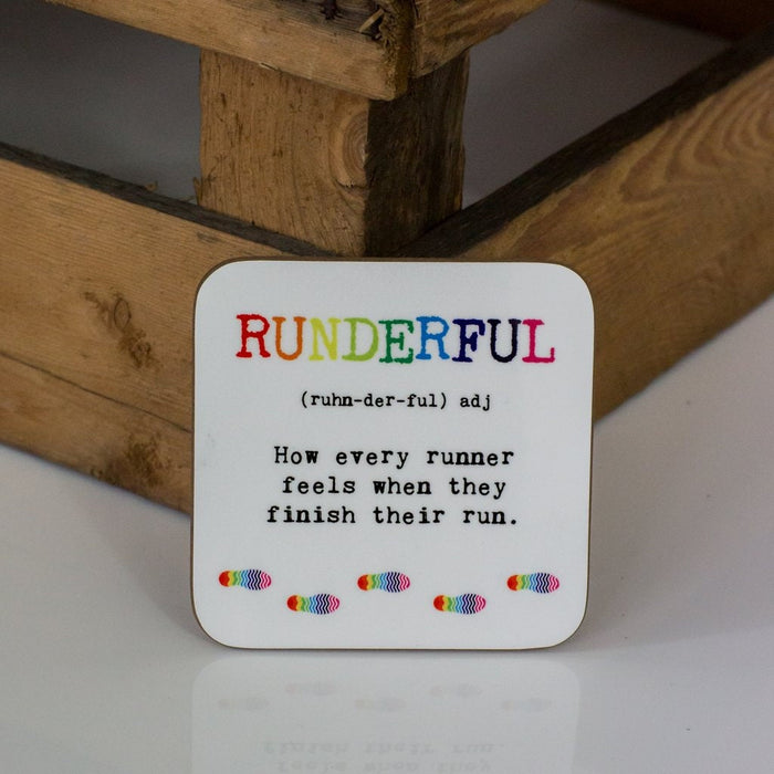 Runderful - Fun Gift For Runner 'Runderful' Definition Coaster | Fathers Day Gift running buddy jogger athlete birthday marathon 10k