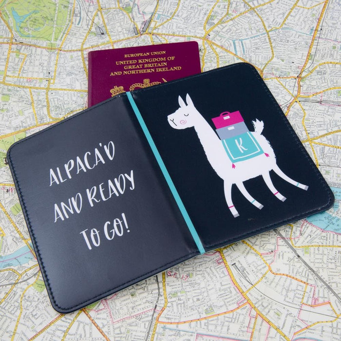 Custom Passport Holder | Alpaca'D And Ready To Go Alpaca Pun Passport Protector Cover | Fun Secret Santa Stocking Filler