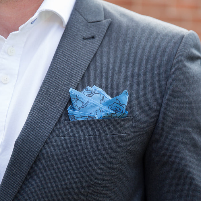 Eternal Elegance: Rose, Swallow, and Skull Tattoo-inspired Pocket Square, Fathers Day, Birthday Gift, Gift for Him, Wedding