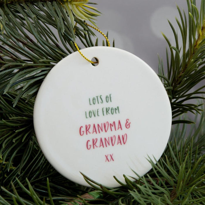 Personalized Baby's First Christmas Ceramic Snowflake Ornament Grandchild Gift