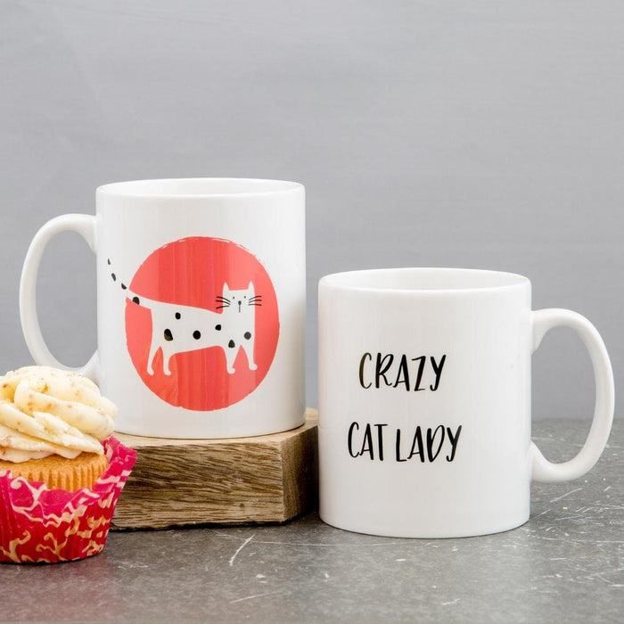 Peronalised Crazy Cat lady mug - featuring their car in own design - gift for cat pet lover or from cat