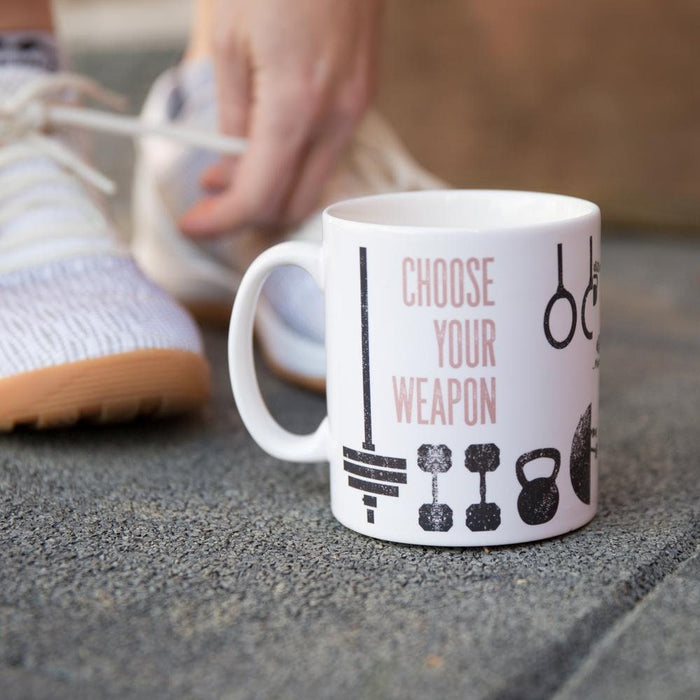 Pre Workout Mug - Choose Your Weapon Gym Equipment Personalised - Crossfitter Fitness Torture Mug Gift Fathers Day Gift