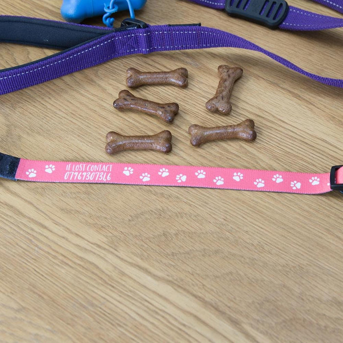 Dog Collar Customised With Any Text - Funky Paw Print Design - Christmas Gift For Pet Lover