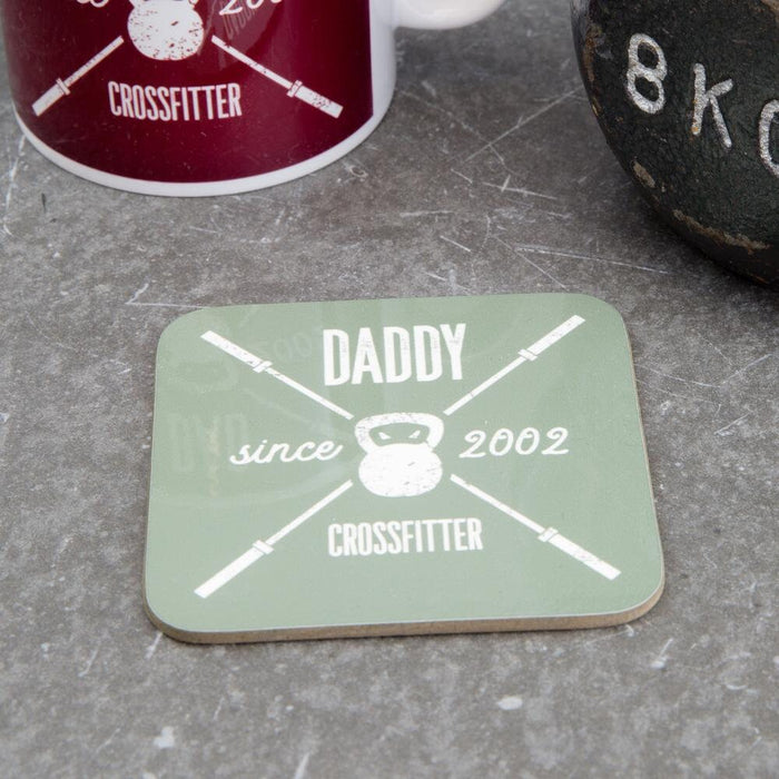 Crossfitter personalised gym crest - gym club design coaster - fun stocking filler for him dad brother, crossfit, fitness, Fathers Day