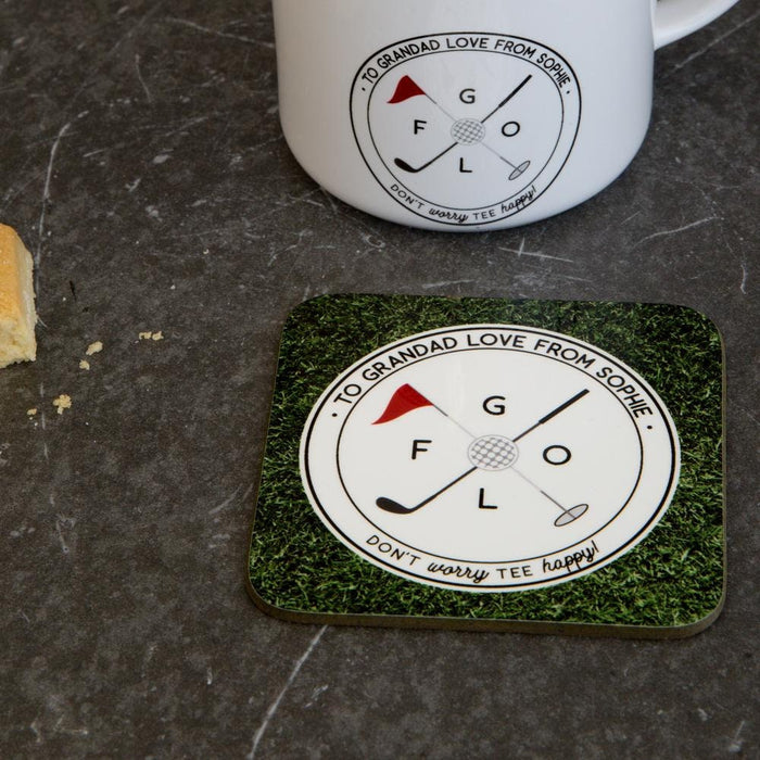 Personalised Golf Pun Coaster | Gift for Golfer | Fathers Day Gift, Stocking Filler, Birthday, Retirement Gift For Him or Her