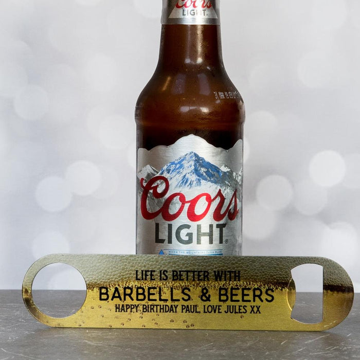 Unique Barbell and Beer Bottle Opener for Men - Fun Fitness Gift Idea