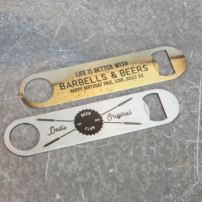 Unique Barbell Beer Bottle Opener - Fun Fitness Gift for Men and Gym Enthusiasts