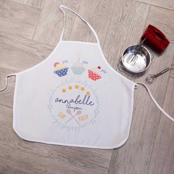 Custom Star Baker Apron for Kids - Cupcake Theme, Birthday, Easter, Christmas Gift