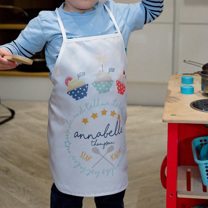 Custom Star Baker Apron for Kids - Cupcake Theme, Birthday, Easter, Christmas Gift