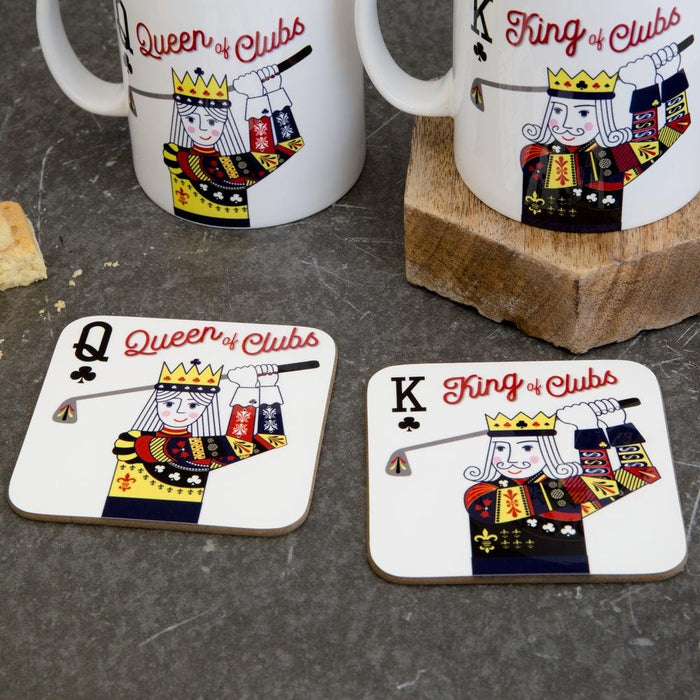 Queen Of Clubs Playing Card Coaster - Golf gift for her - Ladies Golf Accessory Stocking Filler Gift for Mum