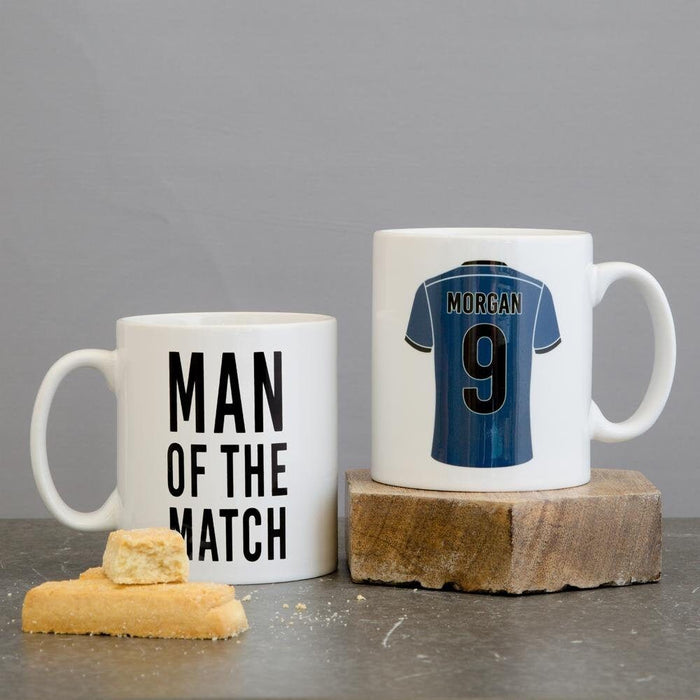 Personalised Team Strip Mug | Custom Sport Or Football Kit Design | "Man Of The Match" Motif |Gift for Dad, Husband, Brother, Son, Father