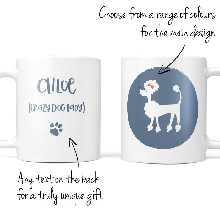 White Poodle Dog Mug- Birthday Gift, Dog Lover, Animal Lover, Tea, Coffee, Personalised, Personalized gift, Home Decor, Gift