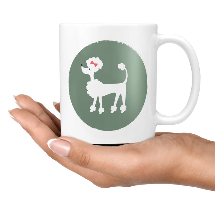 White Poodle Dog Mug- Birthday Gift, Dog Lover, Animal Lover, Tea, Coffee, Personalised, Personalized gift, Home Decor, Gift