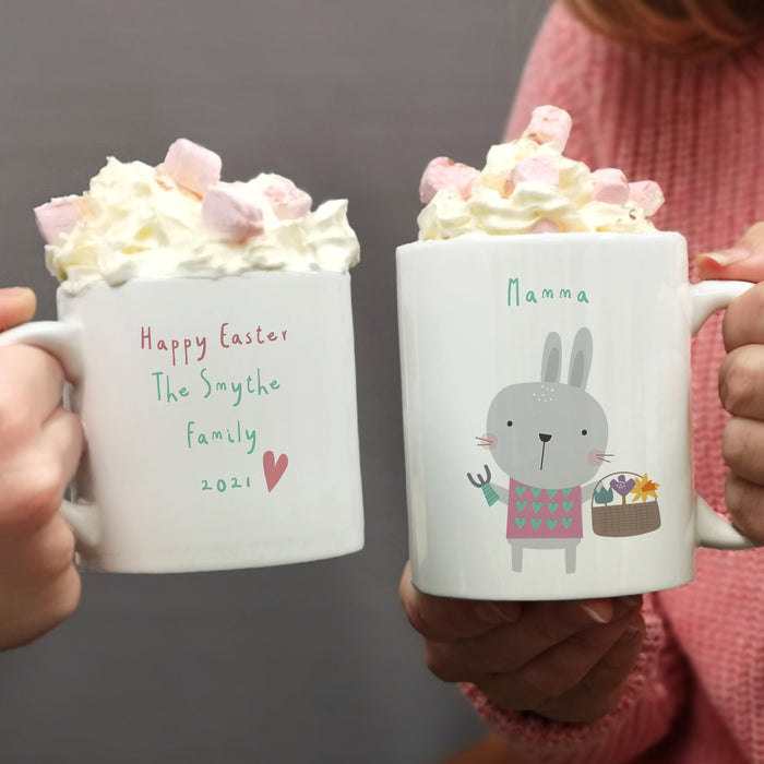 Bunny Buddies: Personalized Mug Set for Every Bunny Rabbit Lover, Family Mug Set, Easter, Home Gift, Gift for Mum Dad Kids, Newe Home Gift