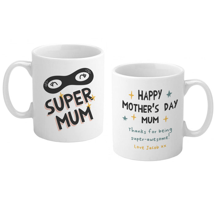 Superhero Family Mug Set - Personalised Toddler Kids Gift for Mother's Day or Birthdays - Mini Me Gift - Twinning Mum Mummy Mamma Mom