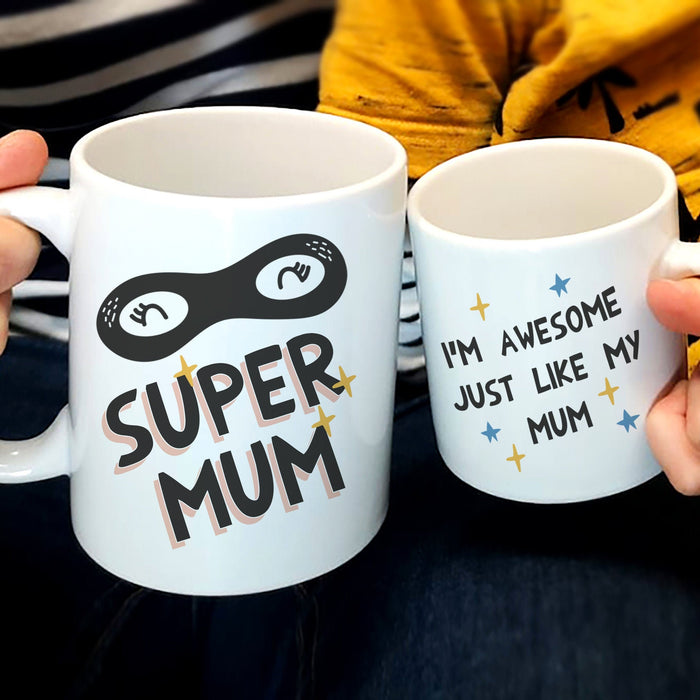 Mighty Mum Avengers - Superhero Family Set of Mugs, Everyday Heroes, Personalised Gift for Mum or Birthday, Super Mam Gift, Home Sweet Home