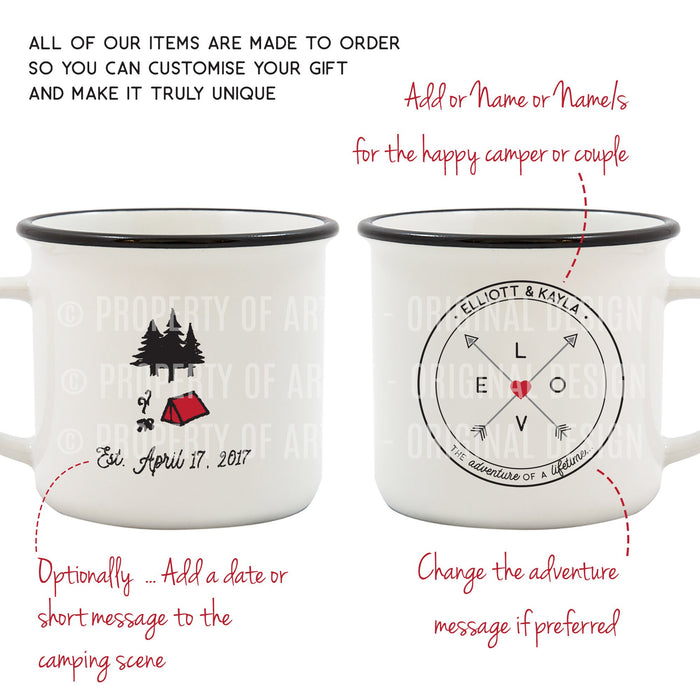 Personalized Adventure Compass Mug - Anniversary Travel Gift, Wanderlust retro ceramic, Gift for Men, Custom Mug, Gift for Mom, New Home