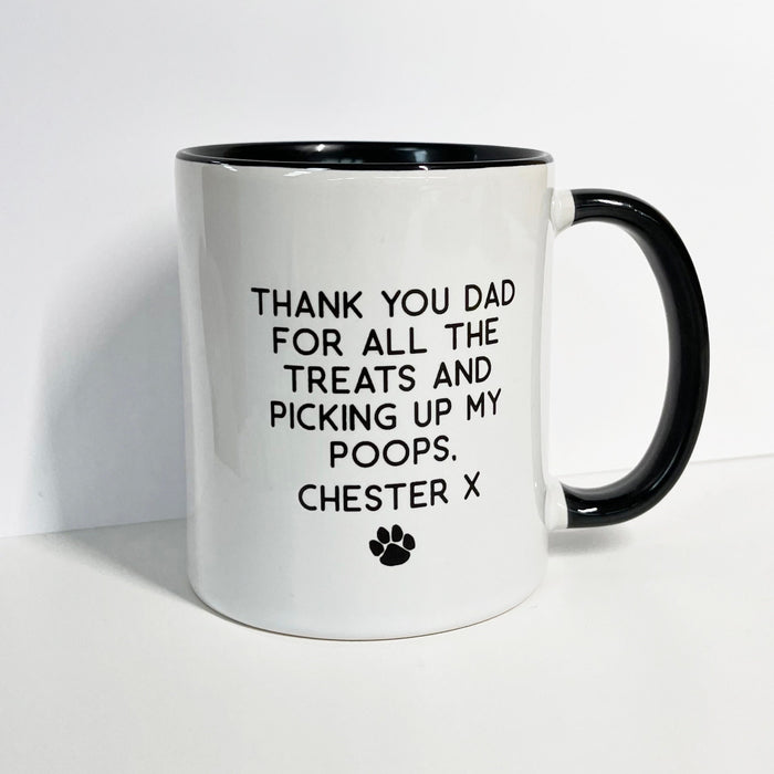 Personalised Top Dog Dad Mug and Coaster Set | Custom Fathers Day Present UK | Gift for Pet Lover, Dad, Daddy, Grandpa, From the Fur Babies