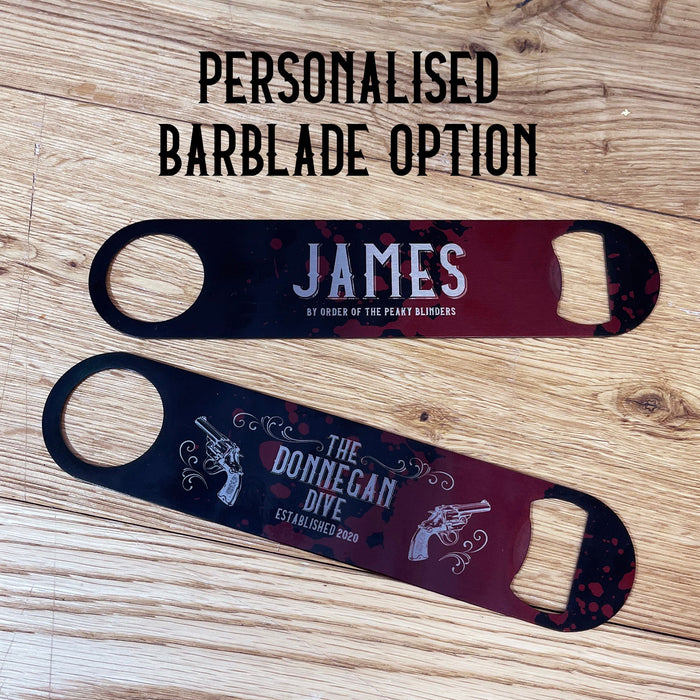 Personalised Peaky Blinders Inspired Garrison Tavern Bar Set | Custom Fathers Day Present | Add Your Name & City | For Dad, Daddy, Granddad