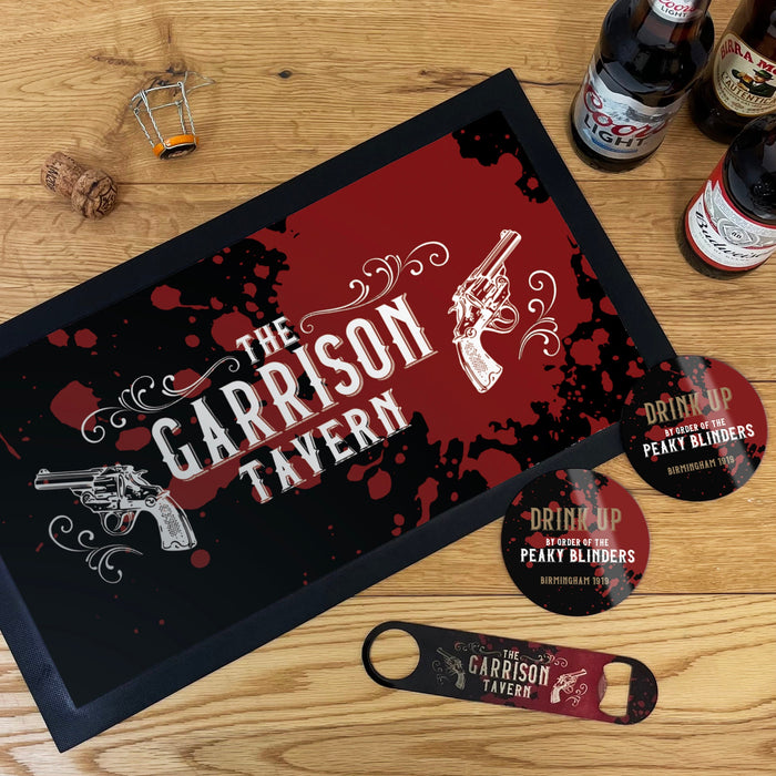 Personalised Peaky Blinders Inspired Garrison Tavern Bar Set | Custom Fathers Day Present | Add Your Name & City | For Dad, Daddy, Granddad