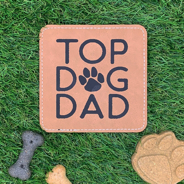 Personalised Top Dog Dad Mug and Coaster Set | Custom Fathers Day Present UK | Gift for Pet Lover, Dad, Daddy, Grandpa, From the Fur Babies