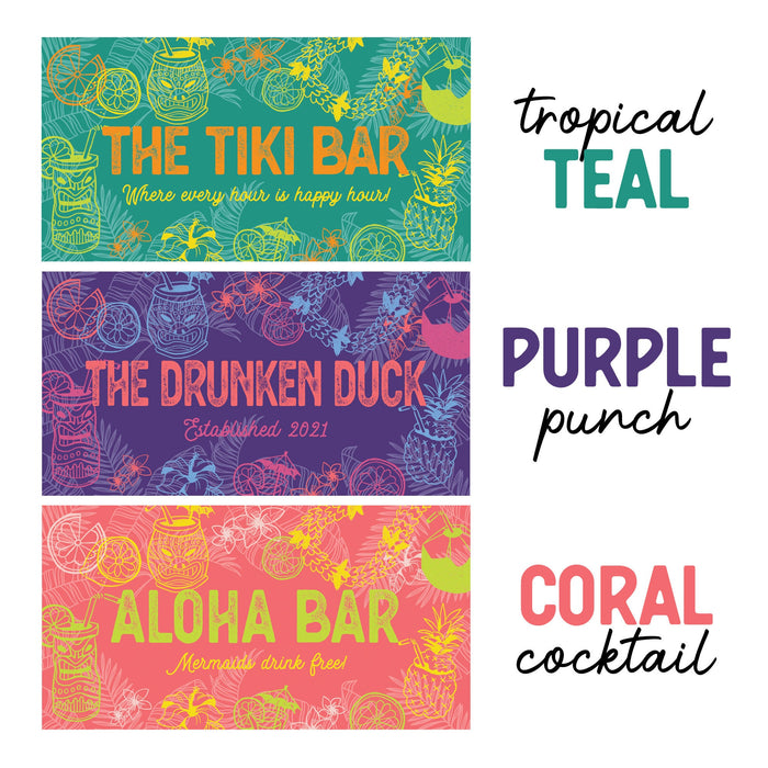 Personalized Tiki Pub Set - Your Own Private Paradise: New Home, Fathers Day Gift, Decor, Gift for Him Her, Custom, Unique, Best Friend Gift