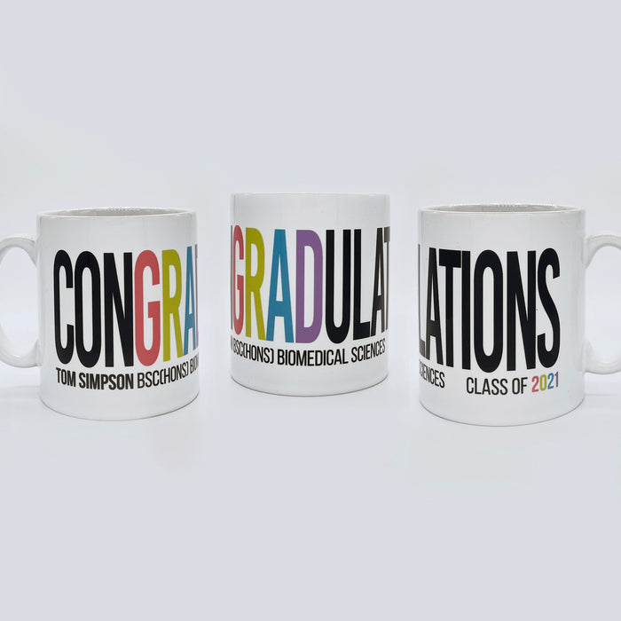 Personalised ConGRADulations Mug & Coaster Gift Set | Custom Congratulations on your Graduation Present | You Did It! Gift for Graduate