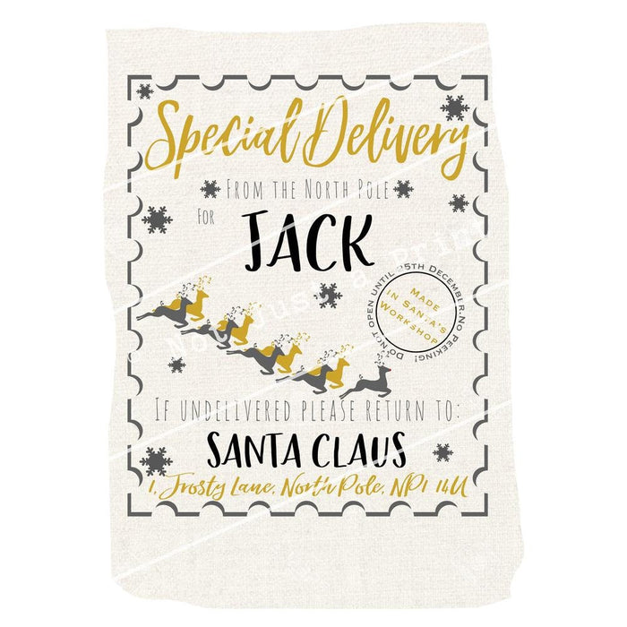 Personalised Santa Sack, Christmas sack, Personalised Christmas Toy Sack - Name & Initials, Christmas Gift Bag, Xmas