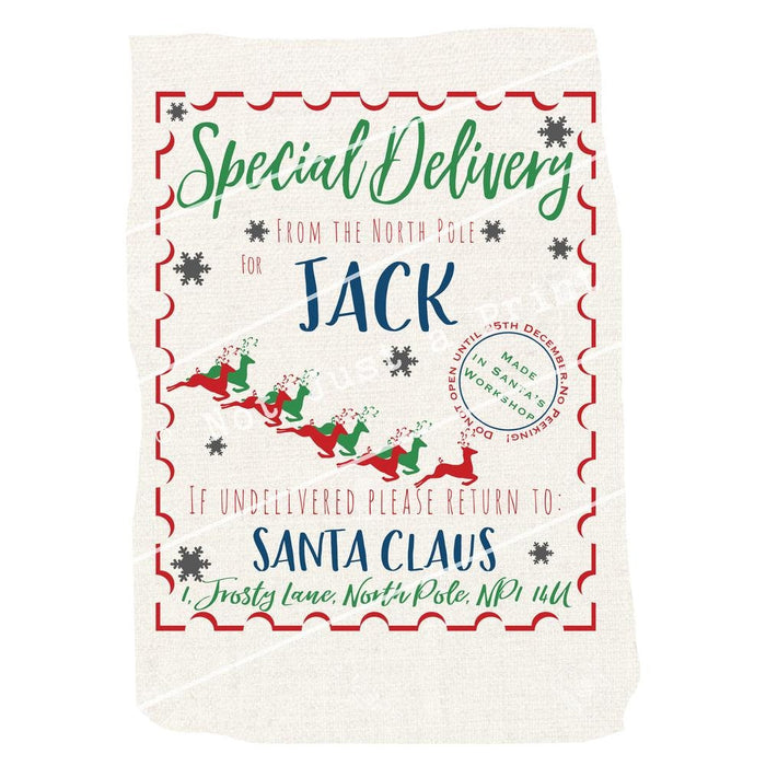 Personalised Santa Sack, Christmas sack, Personalised Christmas Toy Sack - Name & Initials, Christmas Gift Bag, Xmas