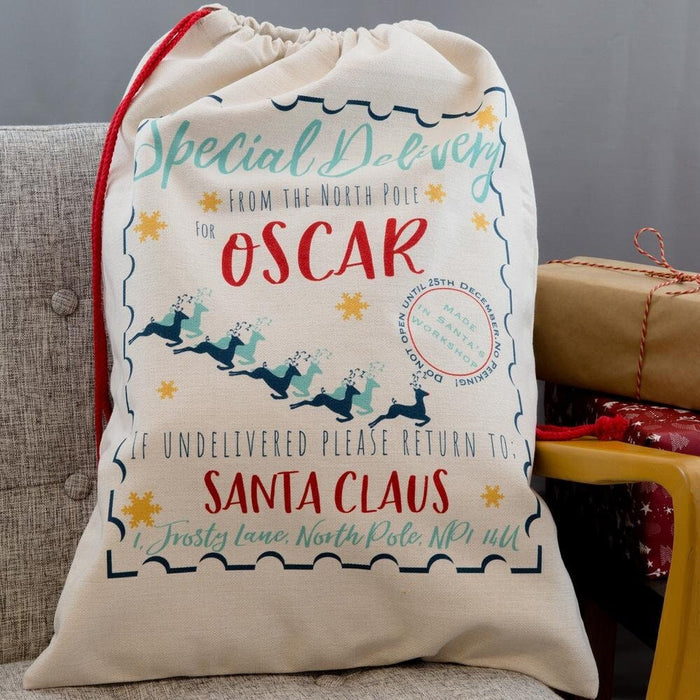 Personalised Santa Sack, Christmas sack, Personalised Christmas Toy Sack - Name & Initials, Christmas Gift Bag, Xmas