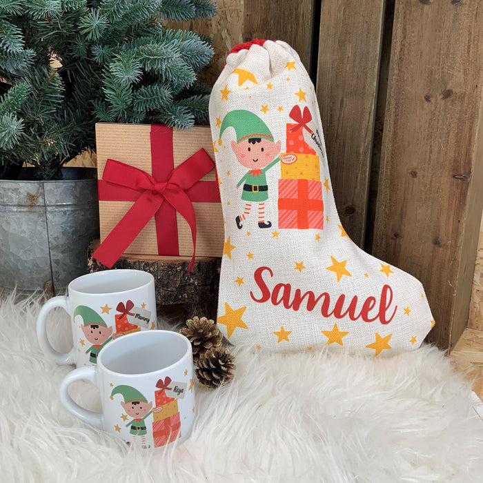 Personalised Family Christmas Stocking - Kids Gift Set Holiday Decorative Xmas Present Sack Novelty Christmas Santa Sack Kids Teens Adults