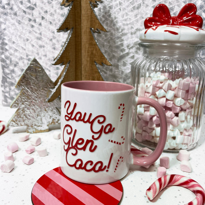 Personalised Mean Girls Mug & Coaster Set | You Go Glen Coco Quote | Birthday Gift Set | Candy Cane Cute, Mothers Day, For Teenage Girl