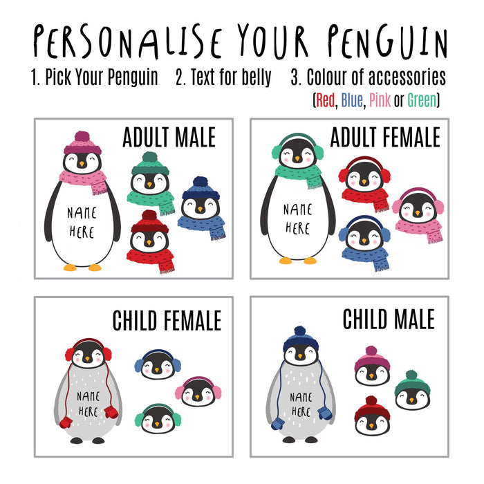 Penguin Family, Mummy and Me, Daddy and Me Adult Toddler Mugs | Secret Santa, Stocking Stuffer, Christmas Eve Box Filler or New Home Gift