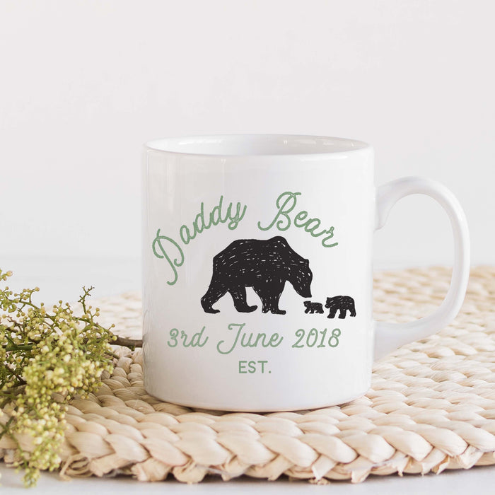 Personalised Daddy Bear Mug Coaster for Father's Day Papa New Dad Gramps Granda Gift Daddy Gift Husband, Personalized Gift