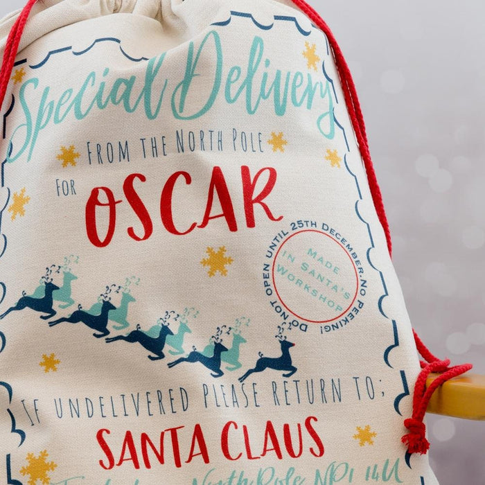 Personalised Santa Sack, Christmas sack, Personalised Christmas Toy Sack - Name & Initials, Christmas Gift Bag, Xmas