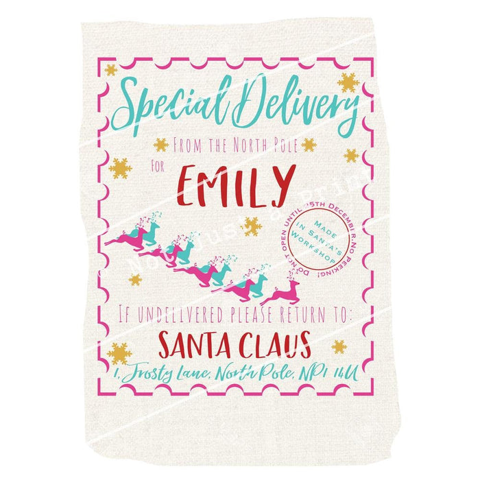 Personalised Santa Sack, Christmas sack, Personalised Christmas Toy Sack - Name & Initials, Christmas Gift Bag, Xmas