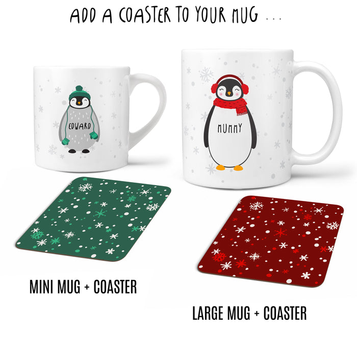 Penguin Family, Mummy and Me, Daddy and Me Adult Toddler Mugs | Secret Santa, Stocking Stuffer, Christmas Eve Box Filler or New Home Gift