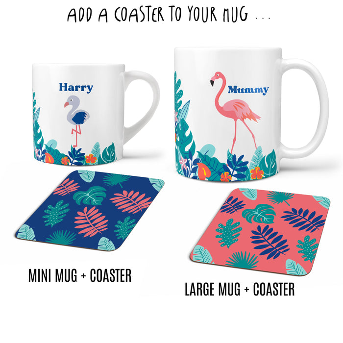 Flamingo Family Mug Set Mummy and Daddy Toddler Mug | Flamingoes Mothers Day Gift New Home Tropical Mugs