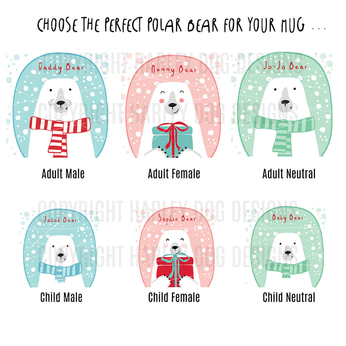 Paws and Cocoa - Your Personalized Polar Bear Family Mug Singles or Set  Christmas Gift, Home Decor, Xmas Eve Box, Gift for Her Him, Gifts