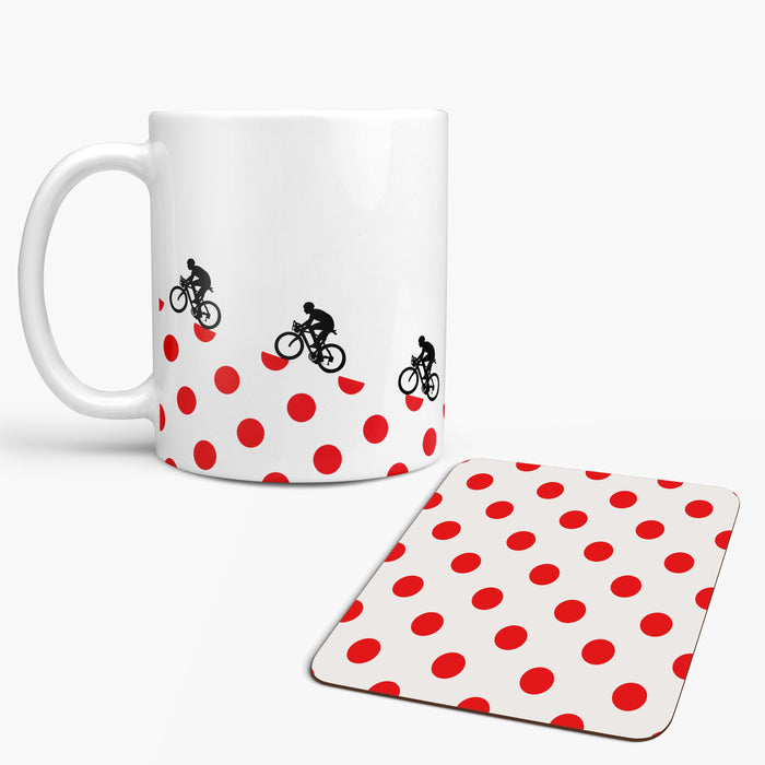 Personalised King of the Mountain Mug and Coaster Set - Any Name - Cyclist Bike Dirtbike Mug Gift