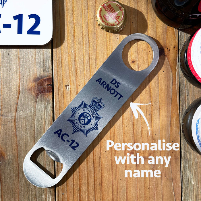 Personalised AC12  Bottle Opener & Coaster | Line of Duty Inspired Gift | Now We're Sucking Diesel | Novelty Police Fan AC-12 Memorabilia