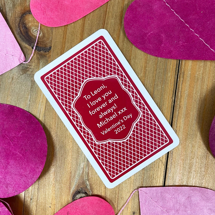 Valentine's Wallet Card 2 of Hearts Playing Card Personalised - Romantic Keepsake Valentines for Her Him Boyfriend Husband 2nd Anniversary