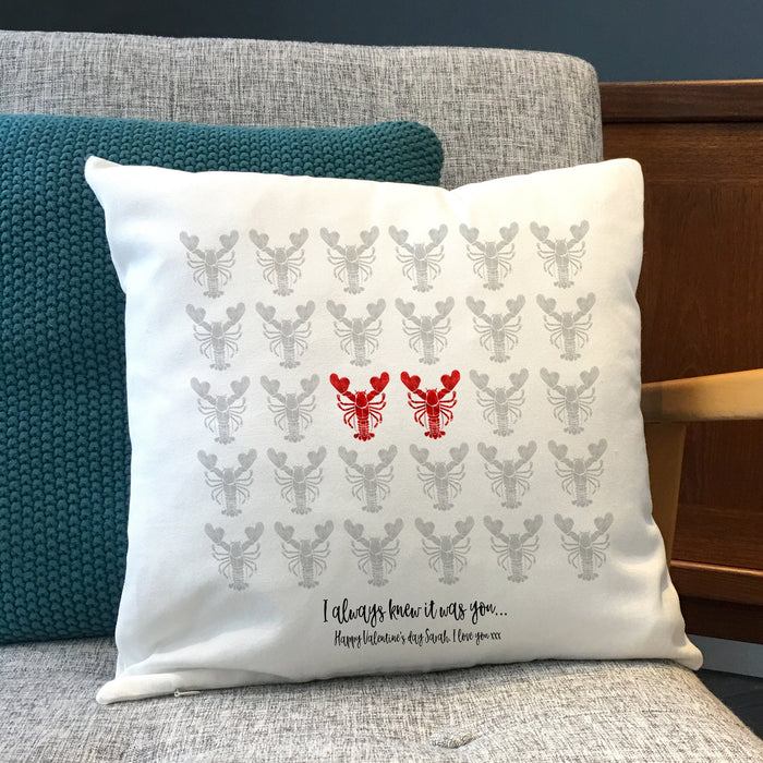 Cuddle Up in Style, Romantic Lobster-Inspired Pillow for Her, Personalised Cushion, Birthday Gift, Home Decor, Best Friend Gift, Girlfriend