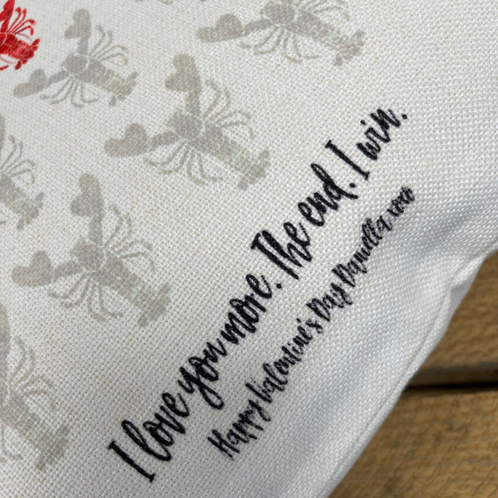 Valentine's Gift for Her Lobster Cushion - Romantic 'He's Her Lobster' Personalised Pillow Cushion - Ideal Cotton 2nd Anniversary Present