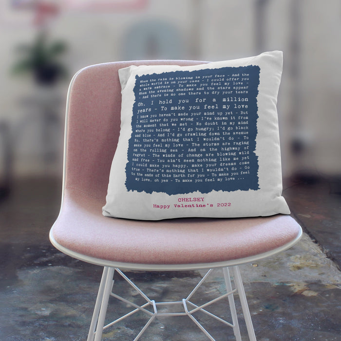 Personalized Music Fan Design Cushion - Etch your Favourite Indie Pop Rock Punk RNB Song Lyrics into His Her Cushions Home Decor, Unique