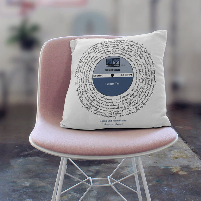 Personalized Unique Indie Pop Rock Punk RNB Song Lyrics Cushions - Vinyl Record Style Pillow, Fathers Day Gift, Birthday Gift, New Home Gift