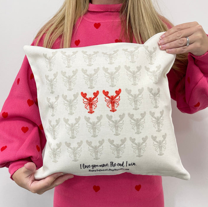 Valentine's Gift for Her Lobster Cushion - Romantic 'He's Her Lobster' Personalised Pillow Cushion - Ideal Cotton 2nd Anniversary Present