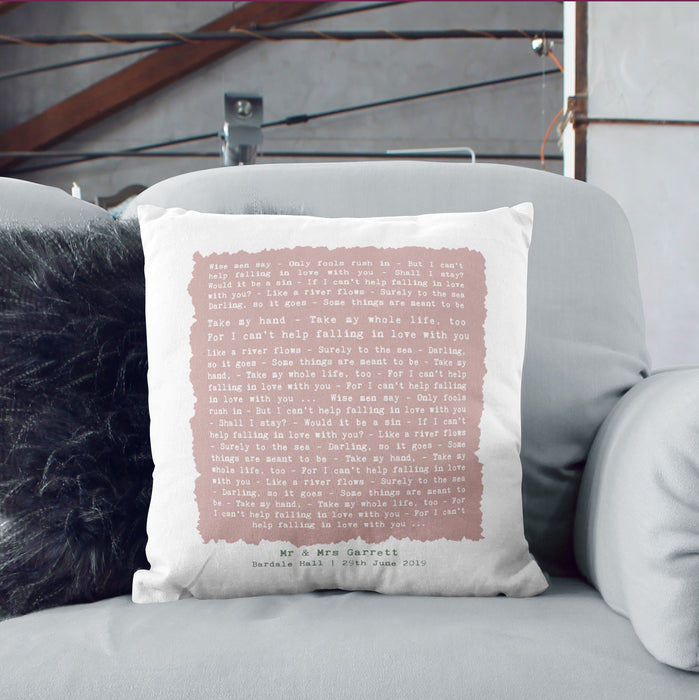 Personalized Music Fan Design Cushion - Etch your Favourite Indie Pop Rock Punk RNB Song Lyrics into His Her Cushions Home Decor, Unique